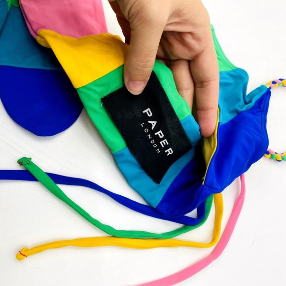 Paper London Sunshine Rainbow Stripe High Waist Bikini - Picture 9 of 9